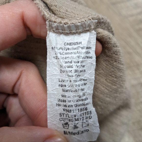 Cherish Neutral Beige Ribbed Sweater Top - Picture 11 of 11